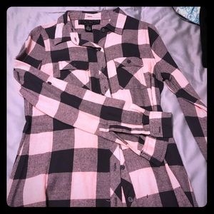Light pink and black flannel